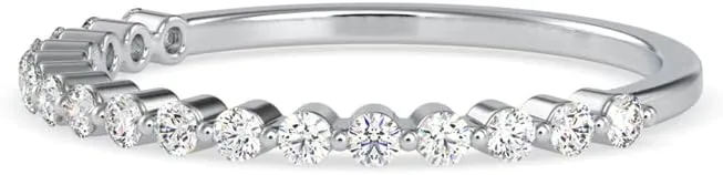 0.25 Ct Lab Grown Diamond Wedding Band for Women | 14K Solid Gold Half Eternity Ring | Single Shared Prong Setting | SGL Certified Sustainable Fine Jewelry Gift