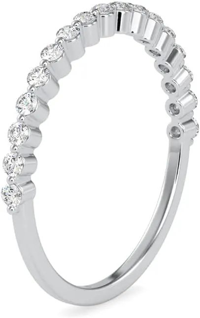 0.25 Ct Lab Grown Diamond Wedding Band for Women | 14K Solid Gold Half Eternity Ring | Single Shared Prong Setting | SGL Certified Sustainable Fine Jewelry Gift