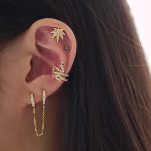 1 Piece Cute Lovely Snake Wrap Clip Earring No Piercing Snake Ear Cuff Earrings Gold Color Fashion Stacking Ear Cuff for Women