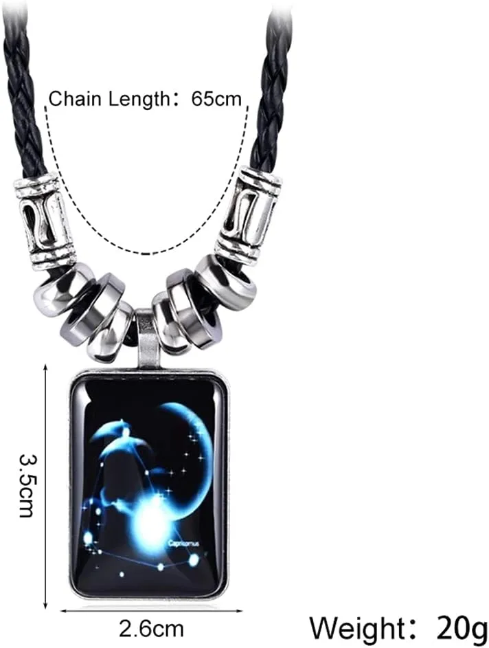 12 Zodiac Constellation Necklace Bracelet for Women Men Natural Stone Crystal Bead Beaded Bracelet Necklace Birthday Gift Constellations Jewelry Set