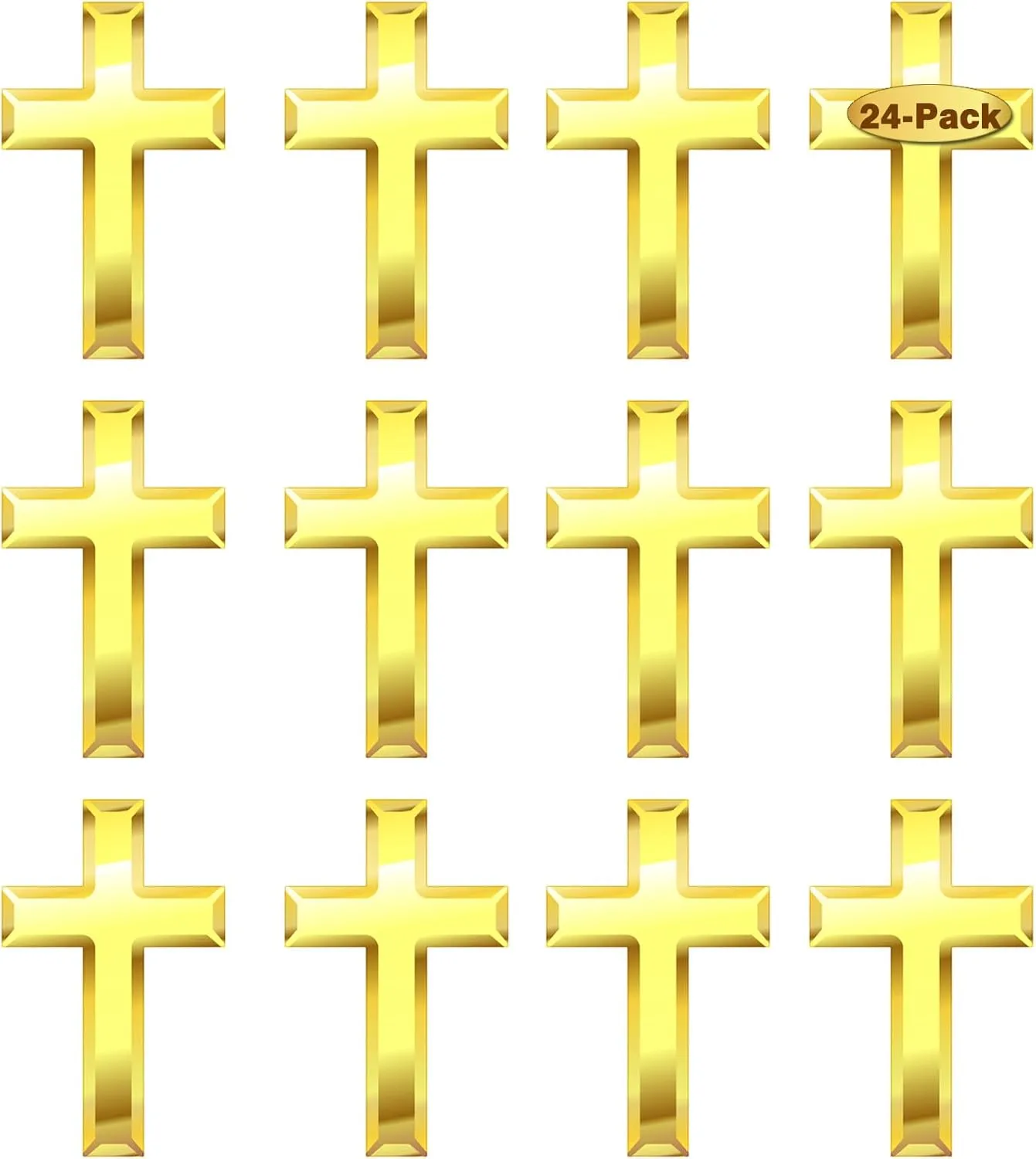 12/24/50/100 Pcs Mini Small Gold Cross Lapel Pins (1 in) For Men Women Religious