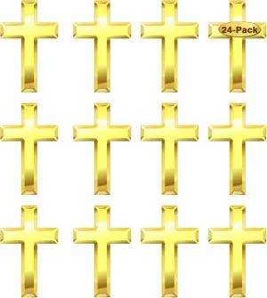 12/24/50/100 Pcs Mini Small Gold Cross Lapel Pins (1 in) For Men Women Religious