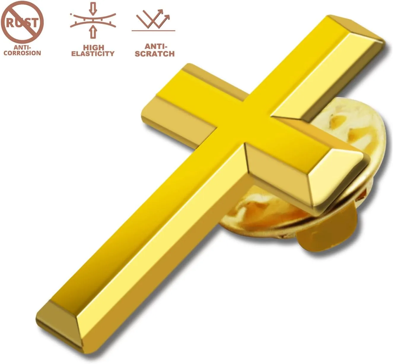 12/24/50/100 Pcs Mini Small Gold Cross Lapel Pins (1 in) For Men Women Religious