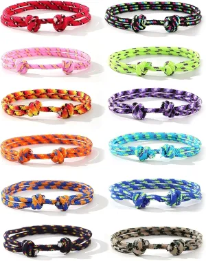 12PC Bohemian Colorful Braided Bracelet Set Beach Vacation Bracelet Couple Matching Gift Friendship Jewelry Family Member Bracelet Team Bracelet