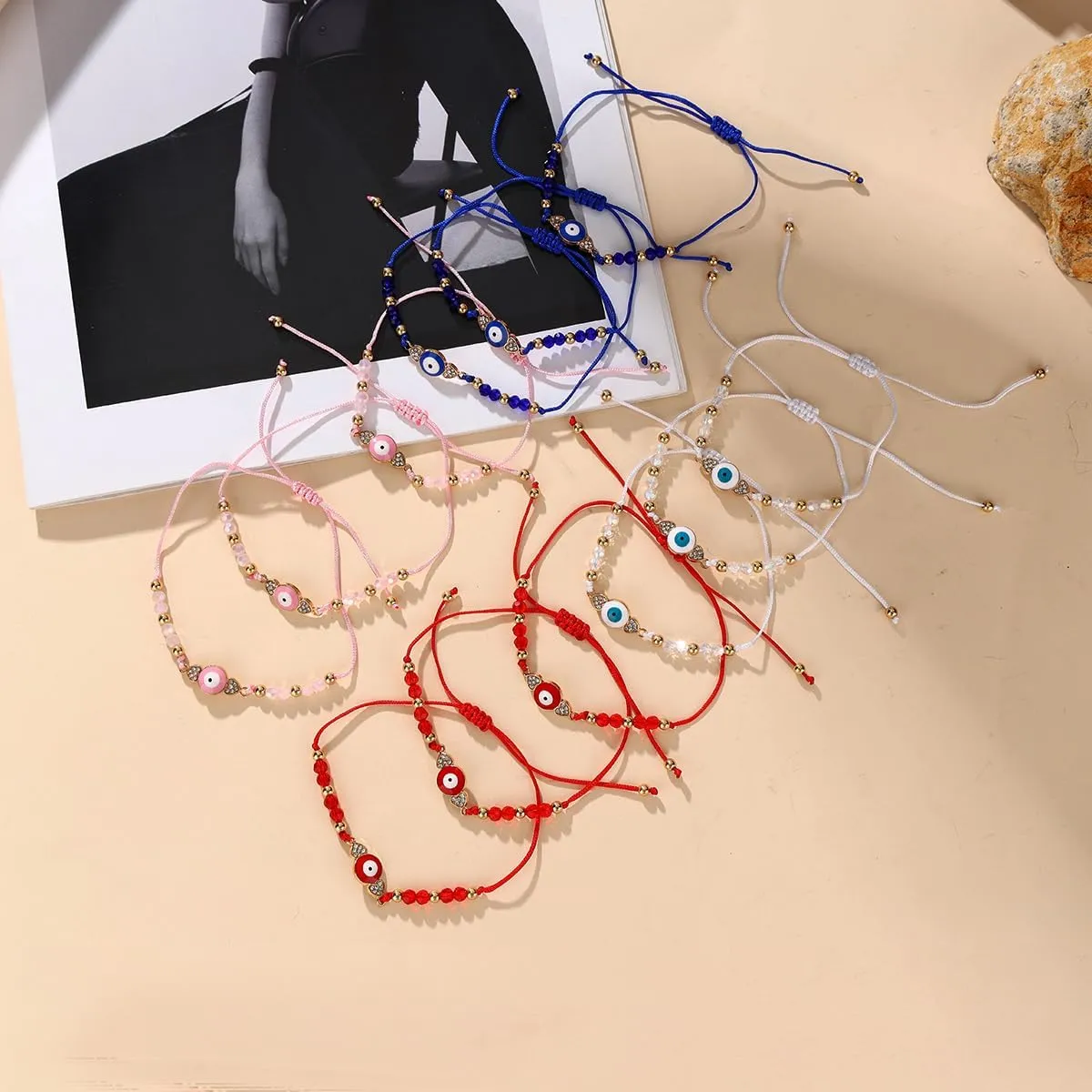 12pcs hand-woven Devil's Eye Bohemian Beach gift bracelet set