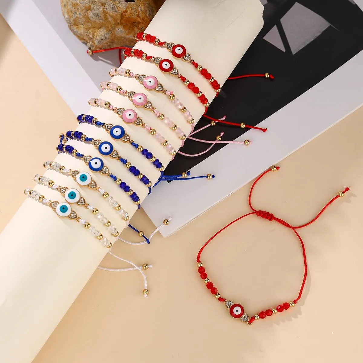 12pcs hand-woven Devil's Eye Bohemian Beach gift bracelet set