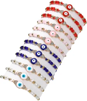 12pcs hand-woven Devil's Eye Bohemian Beach gift bracelet set