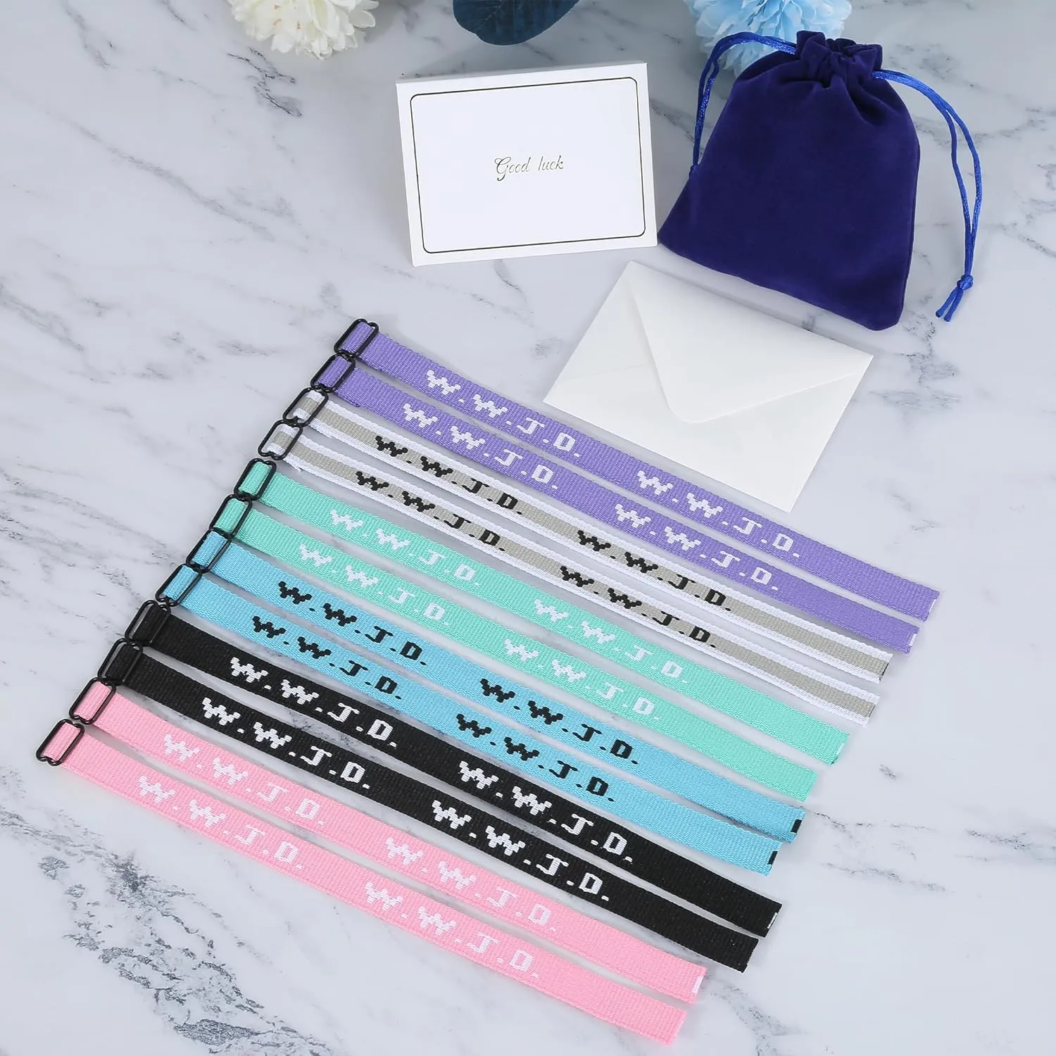 12PCS WWJD Bracelet Pack, Christian Gifts Adjustable Wristbands, WWJD Jesus Bracelets Bulk - What Would Jesus Do Bracelet for Women Men