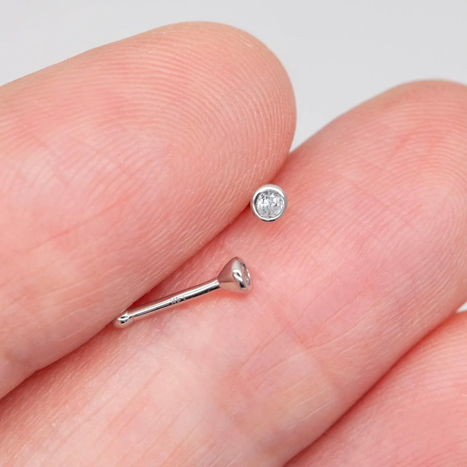 14k Gold Nose Ring Studs for Women Men, 22G/20G Nose Rings Yellow/White Gold Piercing Jewelry, Gold Nose Piercing, Hypoallergenic
