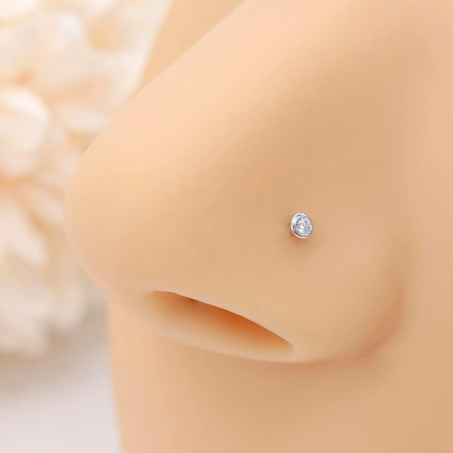 14k Gold Nose Ring Studs for Women Men, 22G/20G Nose Rings Yellow/White Gold Piercing Jewelry, Gold Nose Piercing, Hypoallergenic