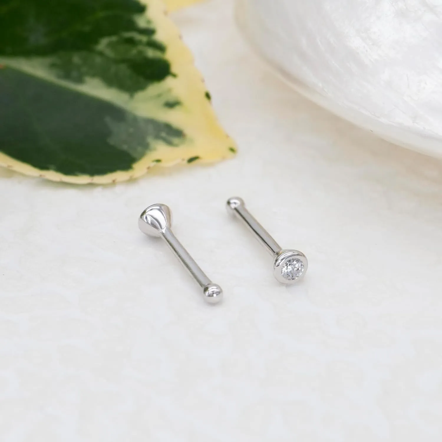 14k Gold Nose Ring Studs for Women Men, 22G/20G Nose Rings Yellow/White Gold Piercing Jewelry, Gold Nose Piercing, Hypoallergenic