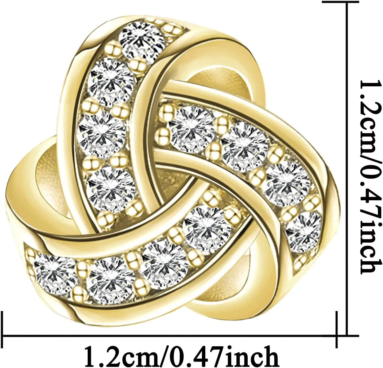 14K Gold Plated Stud Earrings 925 Sterling Silver Post CZ Hypoallergenic Earrings Love Knot Cubic Zirconia Earrings for Women