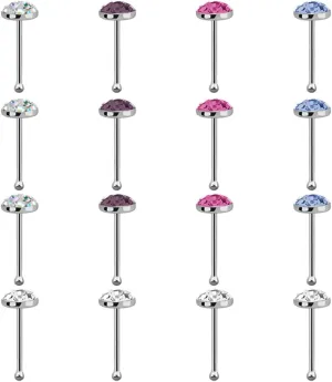 16PCs .925 Sterling Silver 22G 6mm Nose Ring Bone Nose Studs 3mm Half Ball Resin Top Crystal Clear CZ Nose Bone Stud Pin Hypoallergenic Piercing Jewelry 1/4 Inch