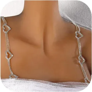 1Pair Shiny Crystal Shoulder Strap Bra Chain for Women Bridal Wedding Rhinestone Lingerie Strap Shoulder Chain Dress Accessories Jewelry
