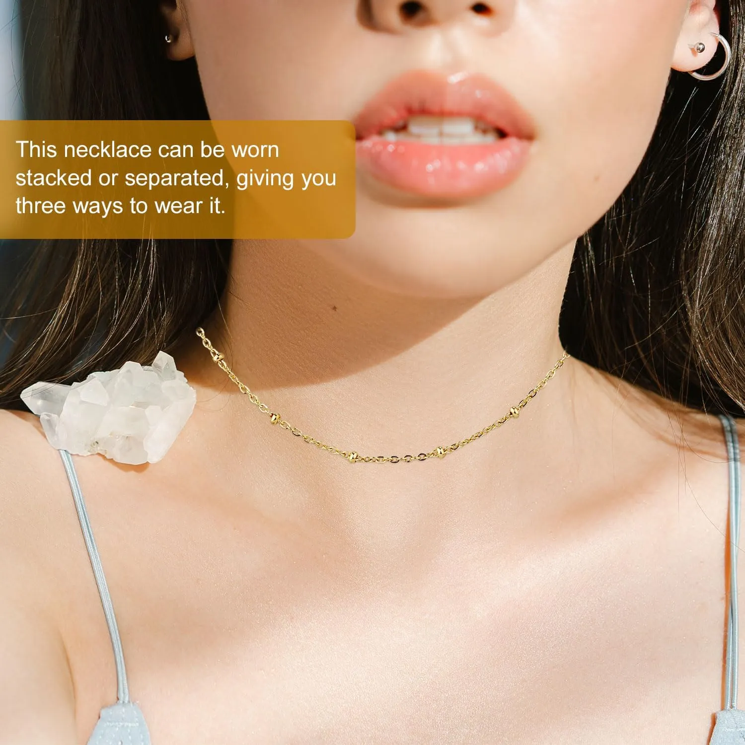 1pcs Initial Letter Necklace & 1pcs Short Chain, Fashion Gold-Plated Alphabet Necklace Layered Initial Necklaces Tiny Pendant Choker Necklace for Women Jewelry