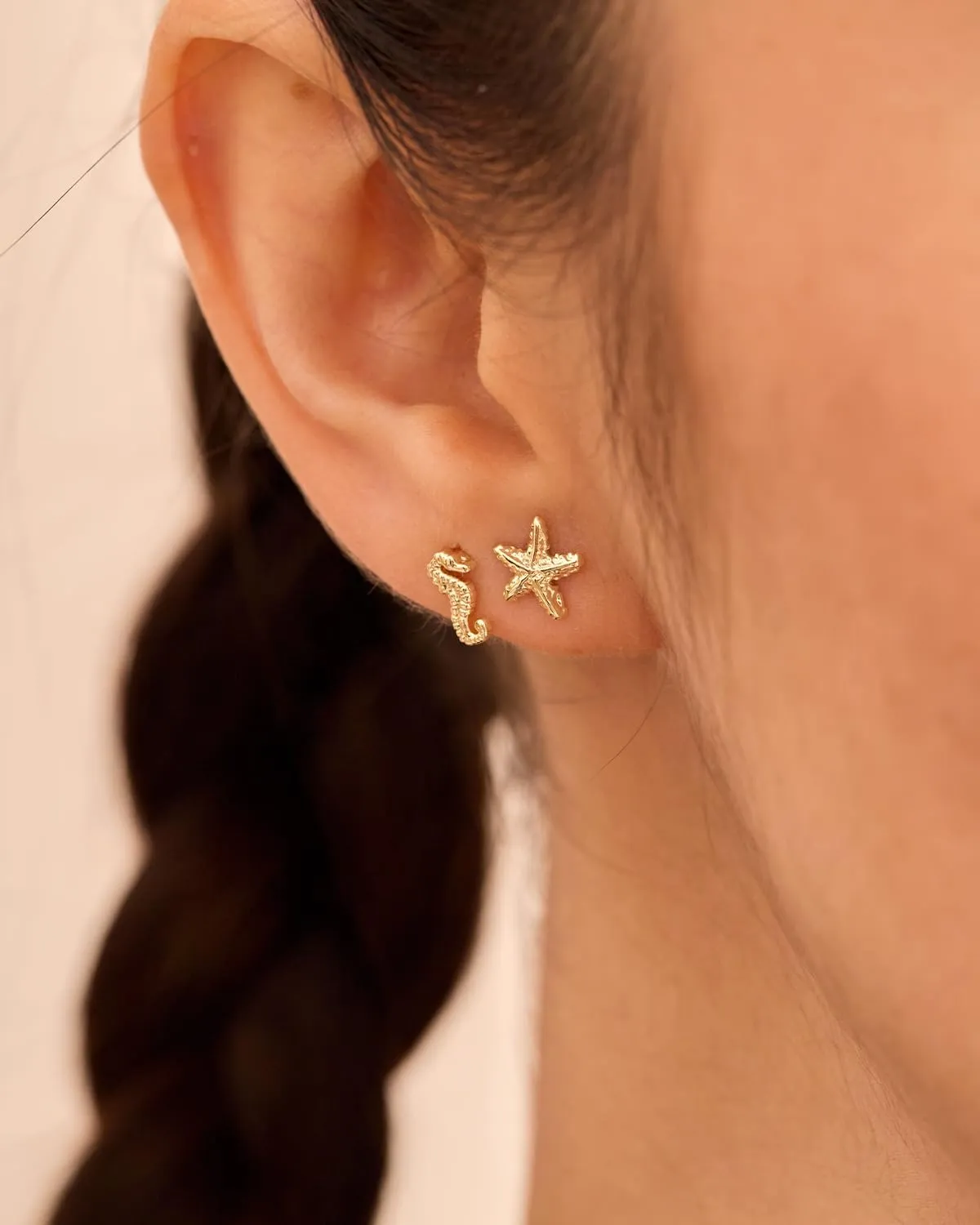 2 Pairs Small Sea Animal Earrings for Women  14K Gold Plated Stud Earrings Set, Dainty Ocean-Inspired Jewelry for Beach Summer