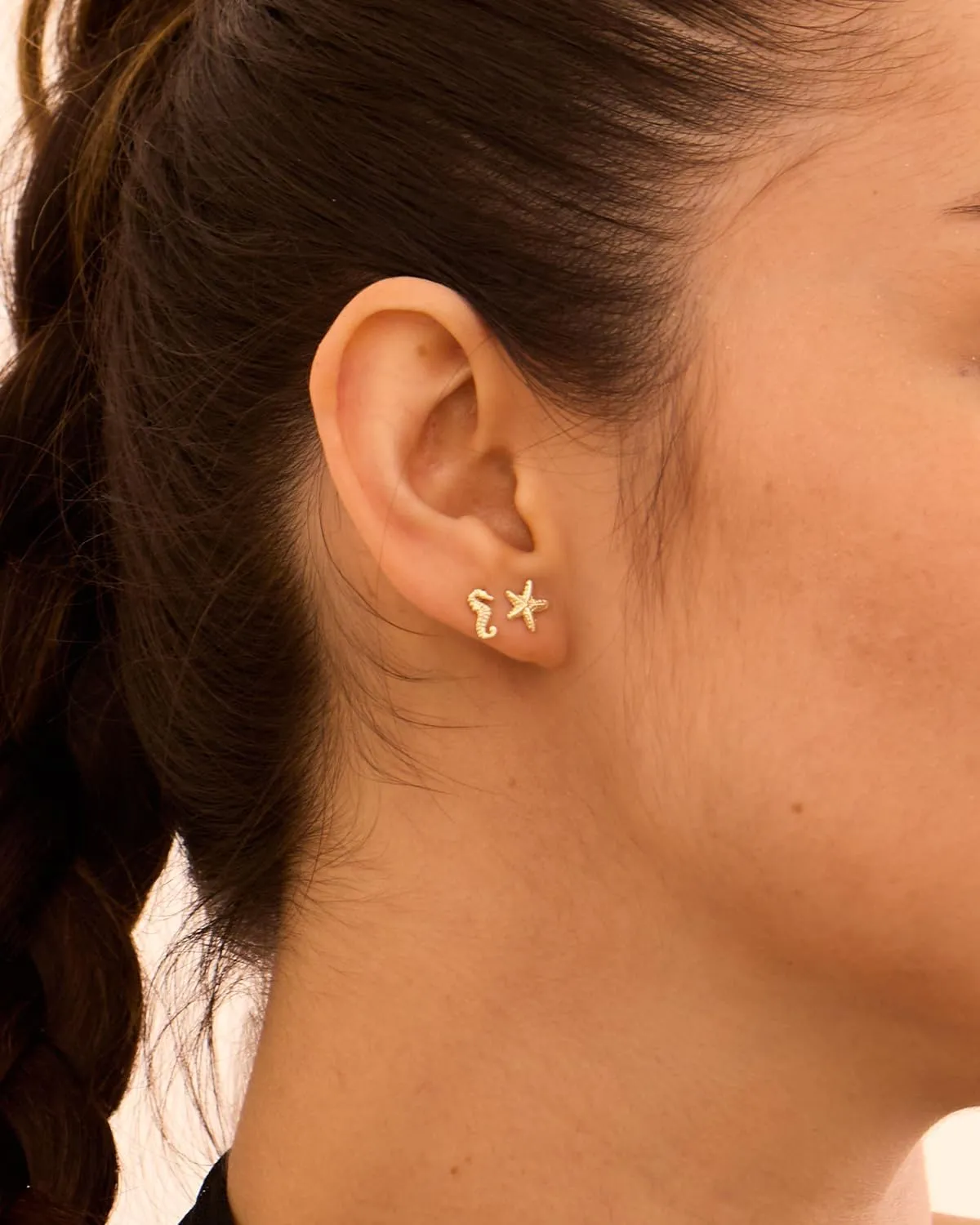 2 Pairs Small Sea Animal Earrings for Women  14K Gold Plated Stud Earrings Set, Dainty Ocean-Inspired Jewelry for Beach Summer