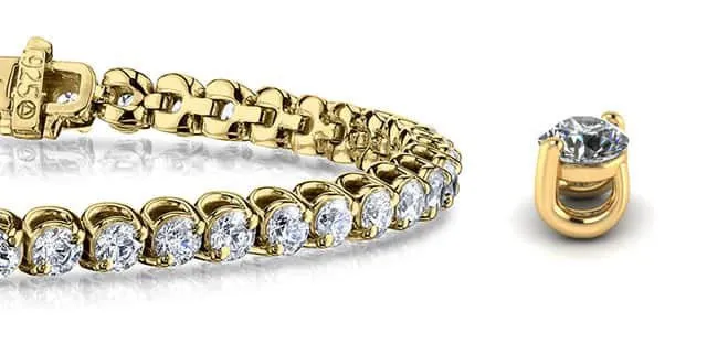 2 Prong Brilliant Round Lab-Grown Diamond Tennis Bracelet with 3.98 ct.(finished) 2.7mm