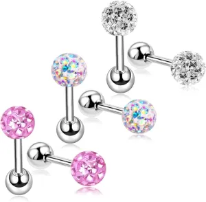 20G Stud Earrings Set for Girls Sensitive Ears with Screw on Safety Backs Surgical Steel Womens Tragus Cartilage Piercing Jewelry Hypoallergenic