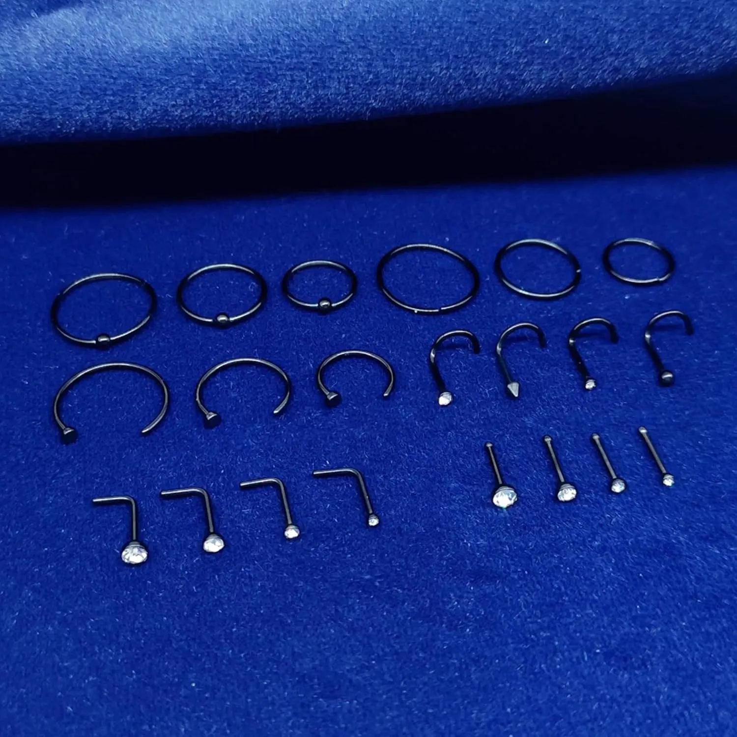 21Pcs Surgical Steel Nose Ring for Women Men - 20G Small Nose Rings Studs,Hypoallergenic Nostril Piercing Jewelry Ring Hoops Sliver 8mm/10mm/12mm