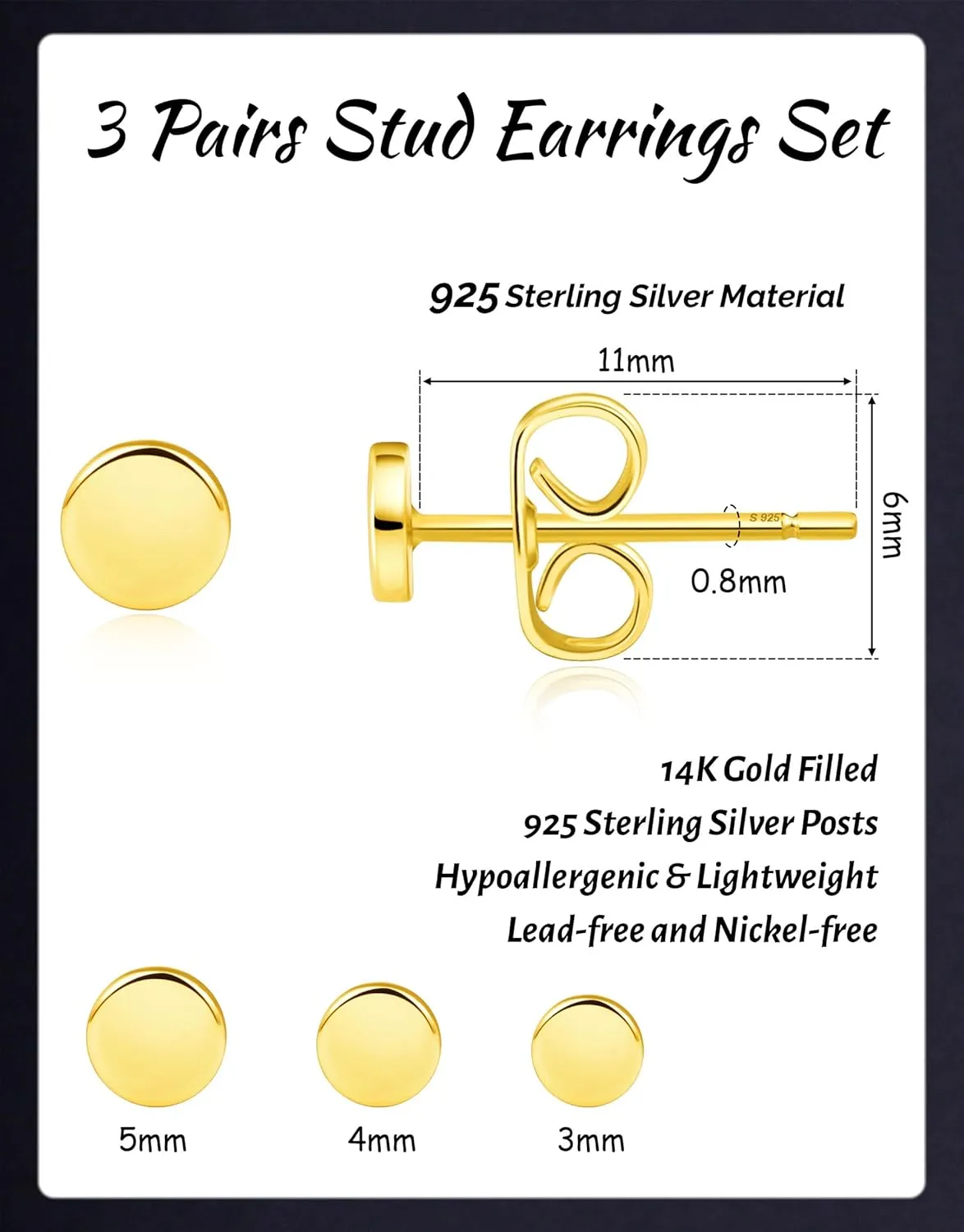 3 Pairs Gold Earrings for Women Trendy 925 Sterling Silver Stud Cartilage Earrings Hypoallergenic 14K Gold Planted Pearl Cute Earring Sets for Multiple Piercing Cubic Zirconia Opal Jewelry