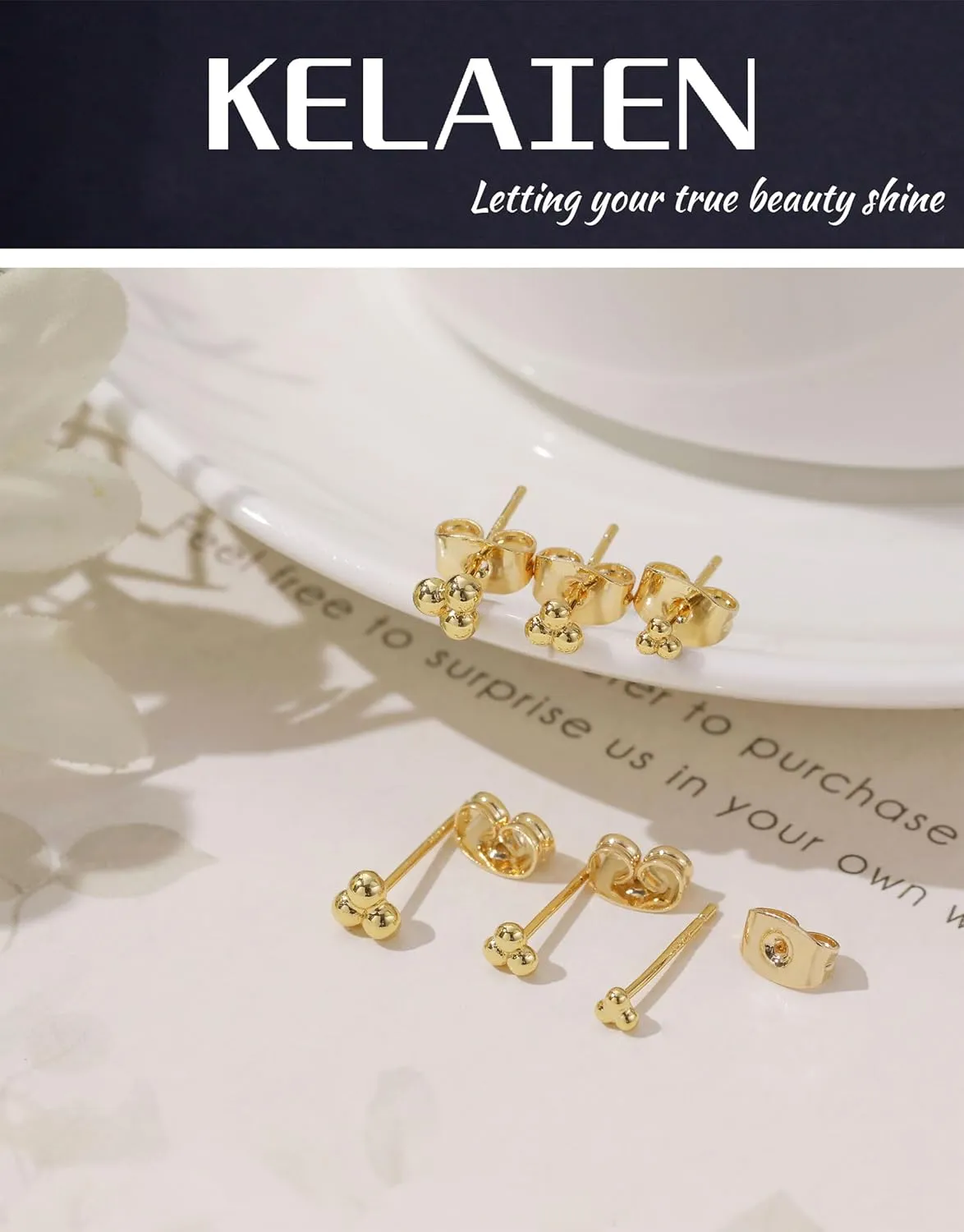 3 Pairs Gold Earrings for Women Trendy 925 Sterling Silver Stud Cartilage Earrings Hypoallergenic 14K Gold Planted Pearl Cute Earring Sets for Multiple Piercing Cubic Zirconia Opal Jewelry
