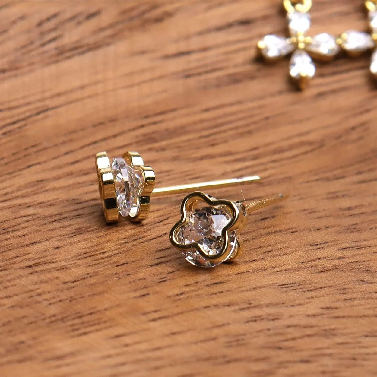 3 PCS Tiny Stud Earrings Set for Women - Cute Dainty Crystal CZ Diamond Rhinestone Hypoallergenic Minimalist Small Cartilage Ear Multriple Piercing Earring Jewelry Gift