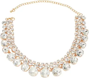 3Tier Boho Fashion Prom Big Shinny Rhinestones Choker Necklace Dainty Layered Sexy Body Chain Choker Necklace for Women Dainty Choker Necklace Halloween Christmas Necklace Jewelry Gift for Women