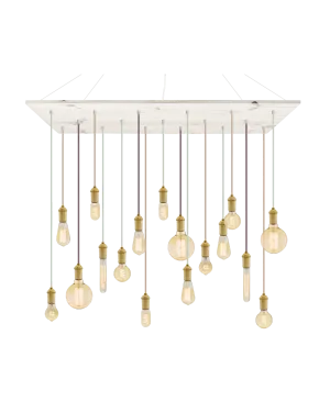 47"x24" Wood Chandelier: White with Light Victorian Mix