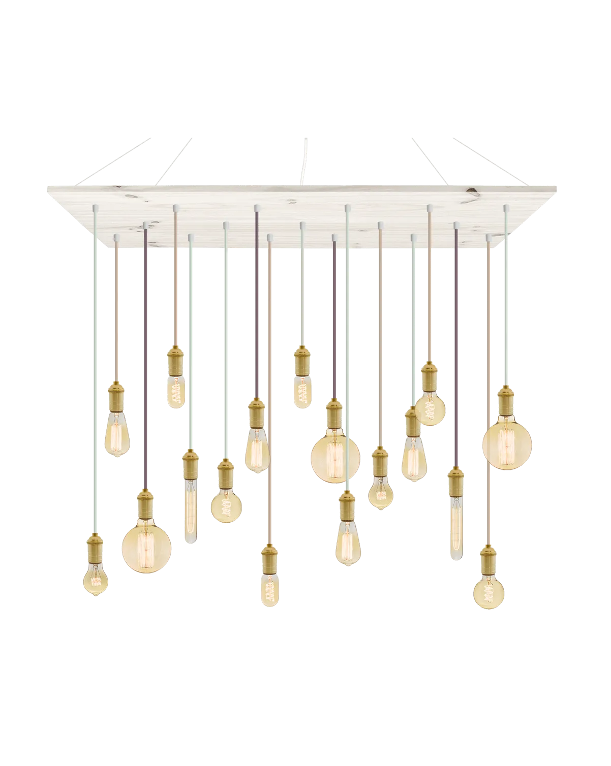 47"x24" Wood Chandelier: White with Light Victorian Mix