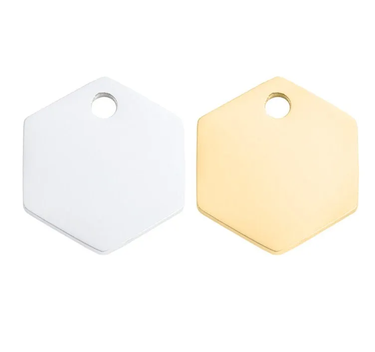 50 Custom Charm, Gold Silver Personalized Charm, Hexagon Charm, Logo Charm Beads, Laser Engraved Charm Beads For Jewelry Bracelets Making