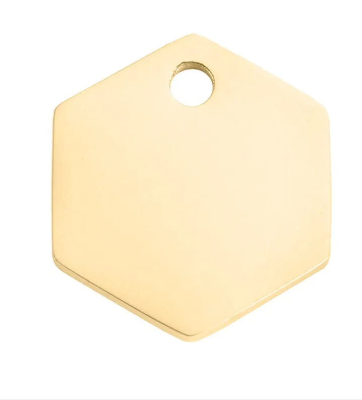 50 Custom Charm, Gold Silver Personalized Charm, Hexagon Charm, Logo Charm Beads, Laser Engraved Charm Beads For Jewelry Bracelets Making