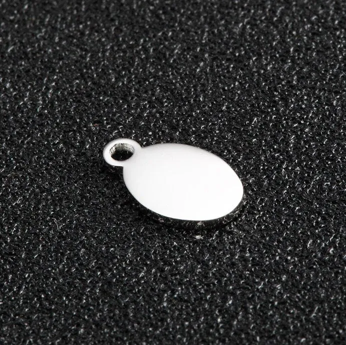 50 Personalized Charm, Jewelry Making Gold Silver Custom Charm, Stainless Steel Logo Charm Beads, Laser Engraved Charm Beads For Bracelets