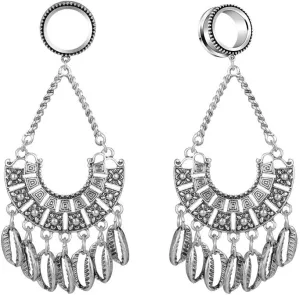6-30mm Metal Shell Pendant Dangle Bohemian Style Ear Plugs and Tunnels
