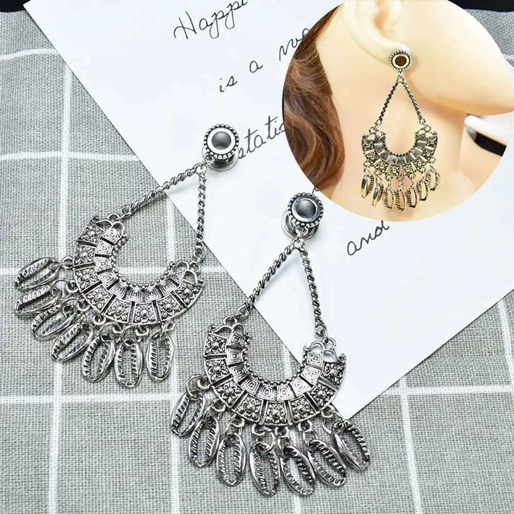 6-30mm Metal Shell Pendant Dangle Bohemian Style Ear Plugs and Tunnels