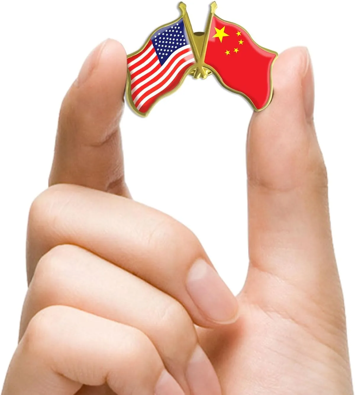 6/12/50/100 Pack-American China Friendship Flag Pins Bulk -1.5