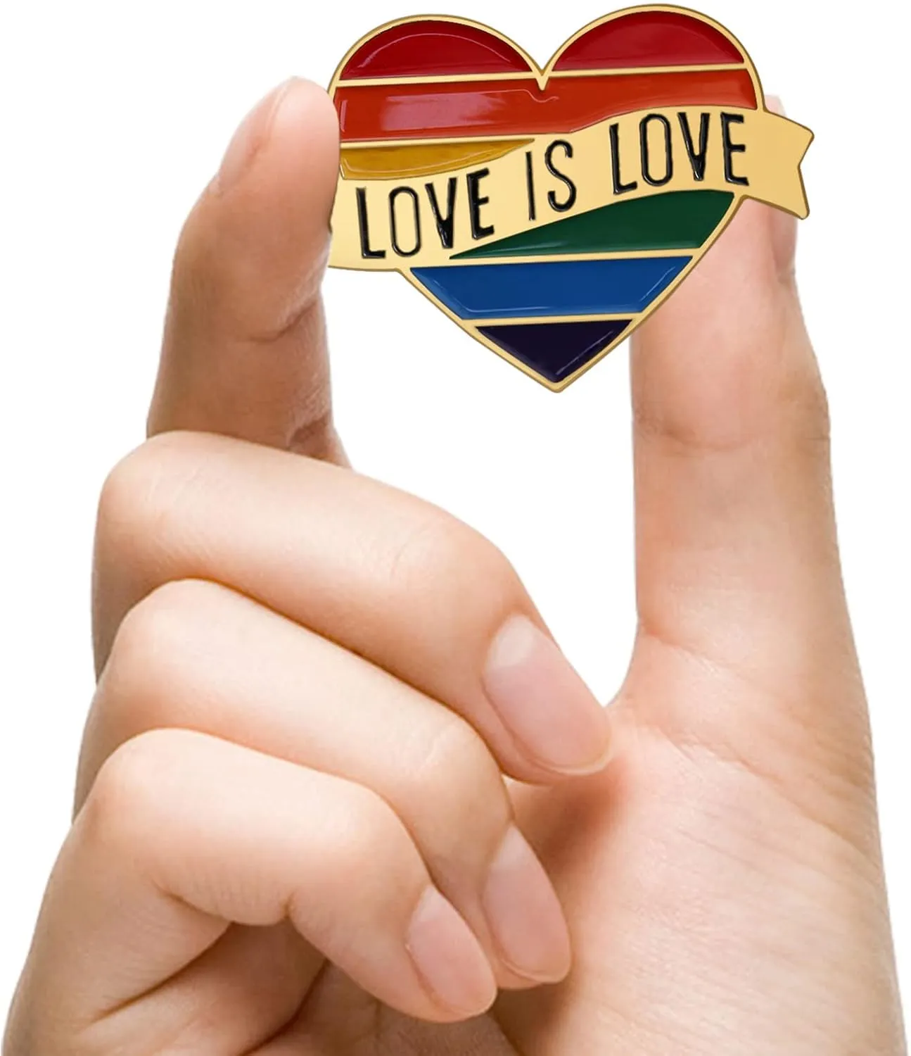 6/12/50/100/Pcs Heart Pride Rainbow Lapel Pins Bulk -Love is Love - LGBT Enamel Gay Progress Pin Brooch Badge for Men Women Clothes Bags Hats