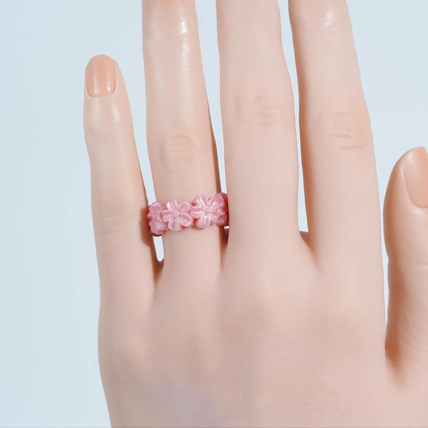 7/4 Packs Silicone Rings for Women  Soft and Pretty. Comfortable, Breathable, Stackable Rings. Lightweight Rubber Womens Engagement Ring & Wedding Band. Lucky Flower Collection