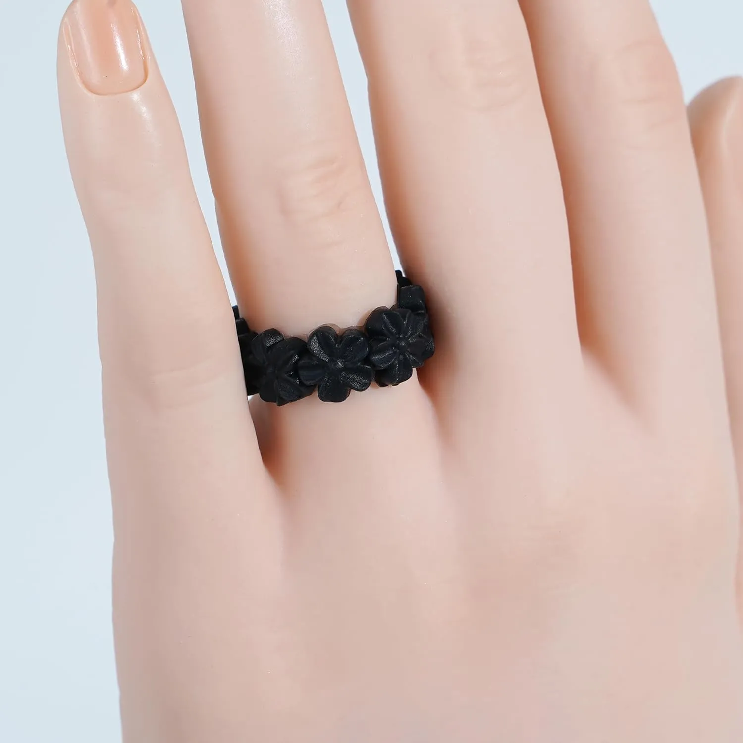 7/4 Packs Silicone Rings for Women  Soft and Pretty. Comfortable, Breathable, Stackable Rings. Lightweight Rubber Womens Engagement Ring & Wedding Band. Lucky Flower Collection