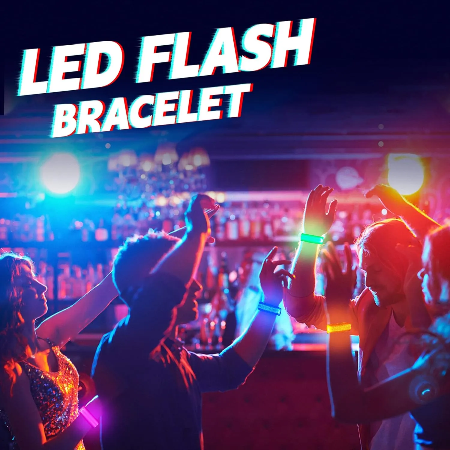8 PCS LED Glow Bracelets, Light Up Bracelets for Kids Adults - Glow in The Dark Party Bracelets Favors Supplies for Christmas, Concerts, Festivals, Game Prizes, Sports, Rave Accessories.
