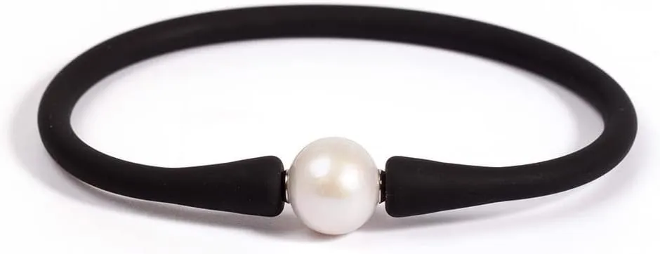 9-11mm Silicone Edison Freshwater Pearl Bracelets,Womens Charm Bangle Jewelry,Colored Dainty Personalized Stretch Mood Rubber Bands for Men and Women 6.5'' 7'' 7.5''
