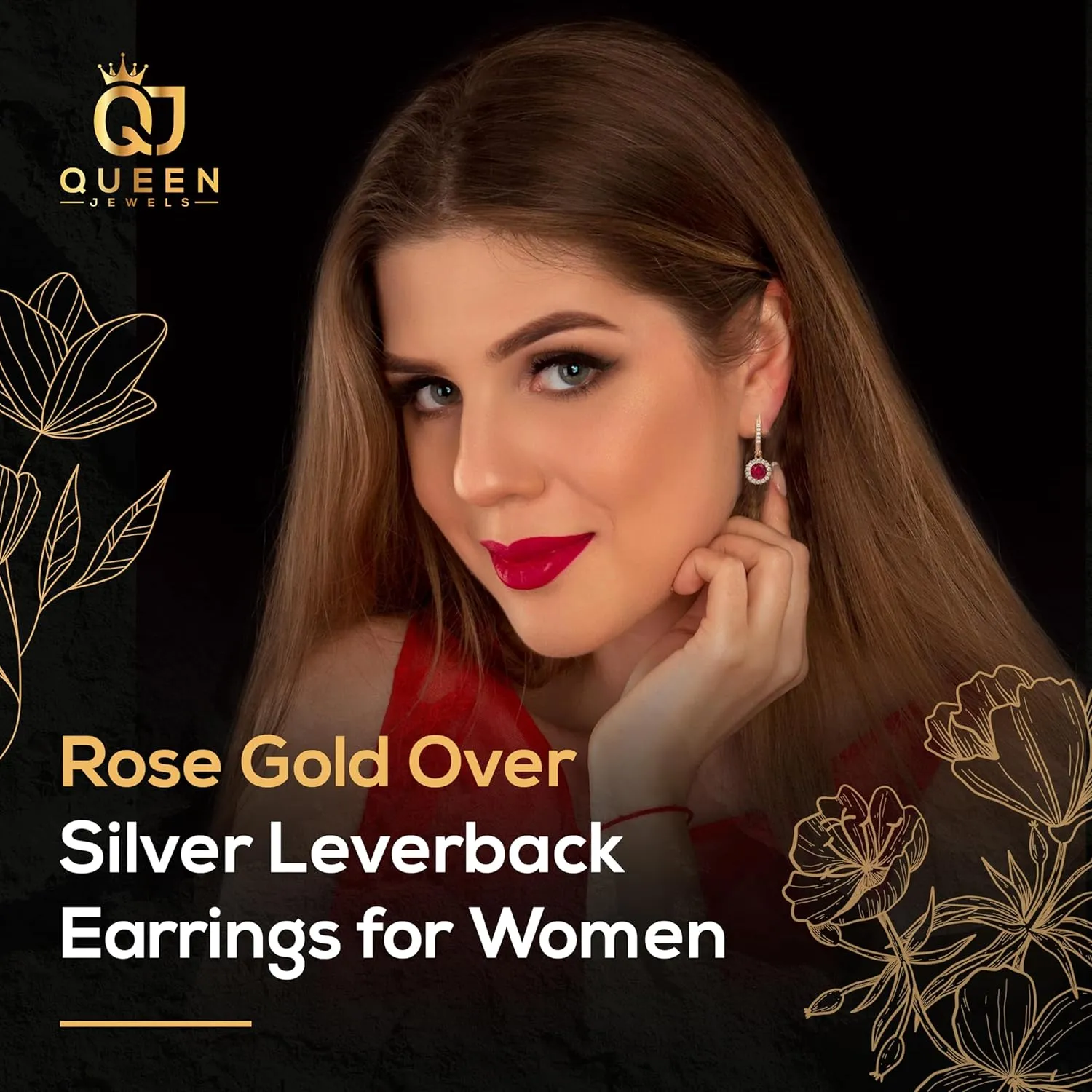 925 Sterling Silver Leverback Earrings for Women | 14k Gold Lightweight Dangling Earrings | Cubic Zirconia Drop and Dangle Earrings for Women | Dainty Earrings for Women