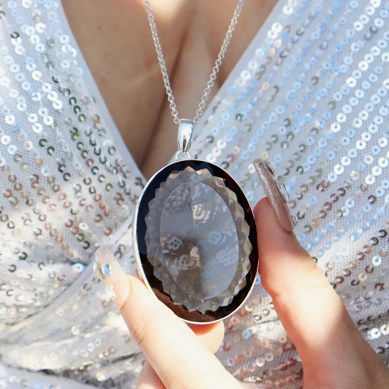 Aarna Smoky Quartz XL Oval Pendant