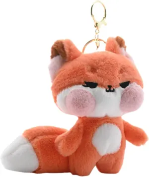 Adorable Red Fox Plush Keychain  Cute Backpack Accessory, Wristlet Charm, Holiday Gift, Handbag & Car Decoration