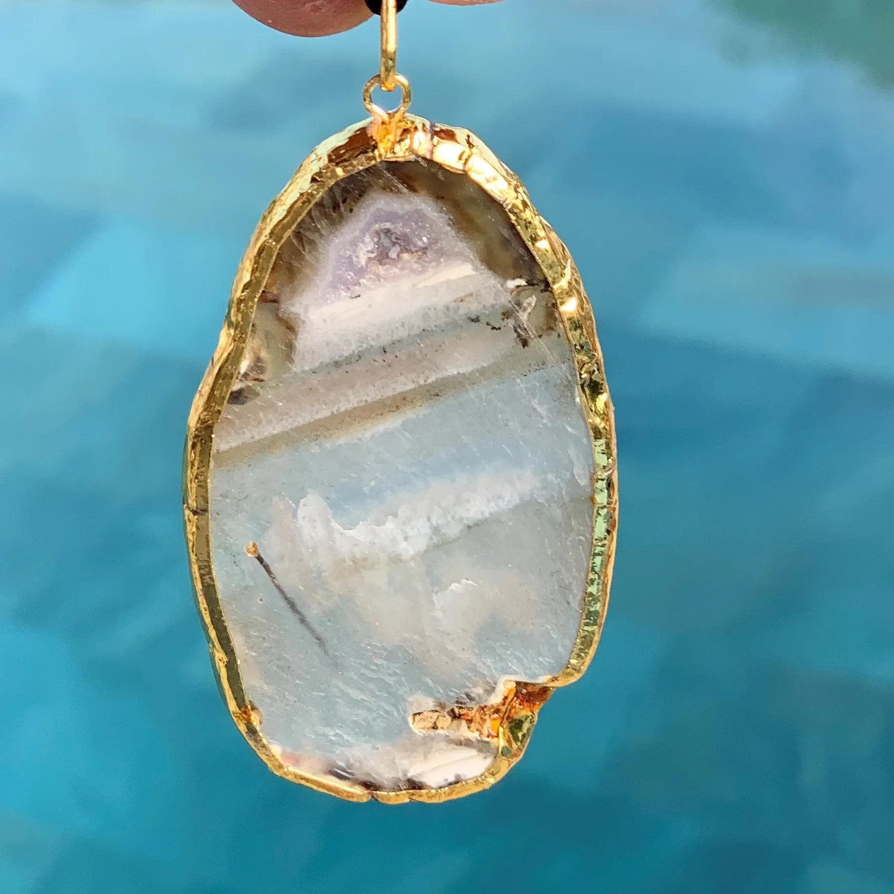 Agate slice pendant