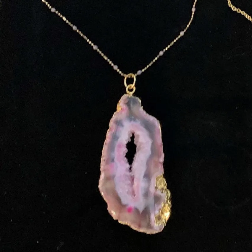 Agate slice pendant