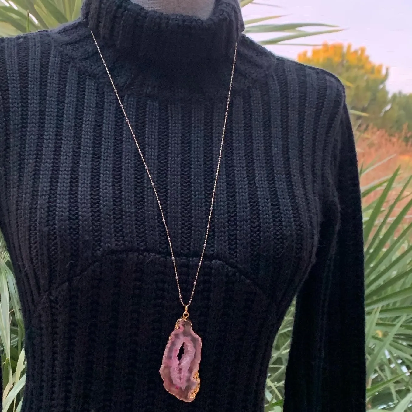 Agate slice pendant