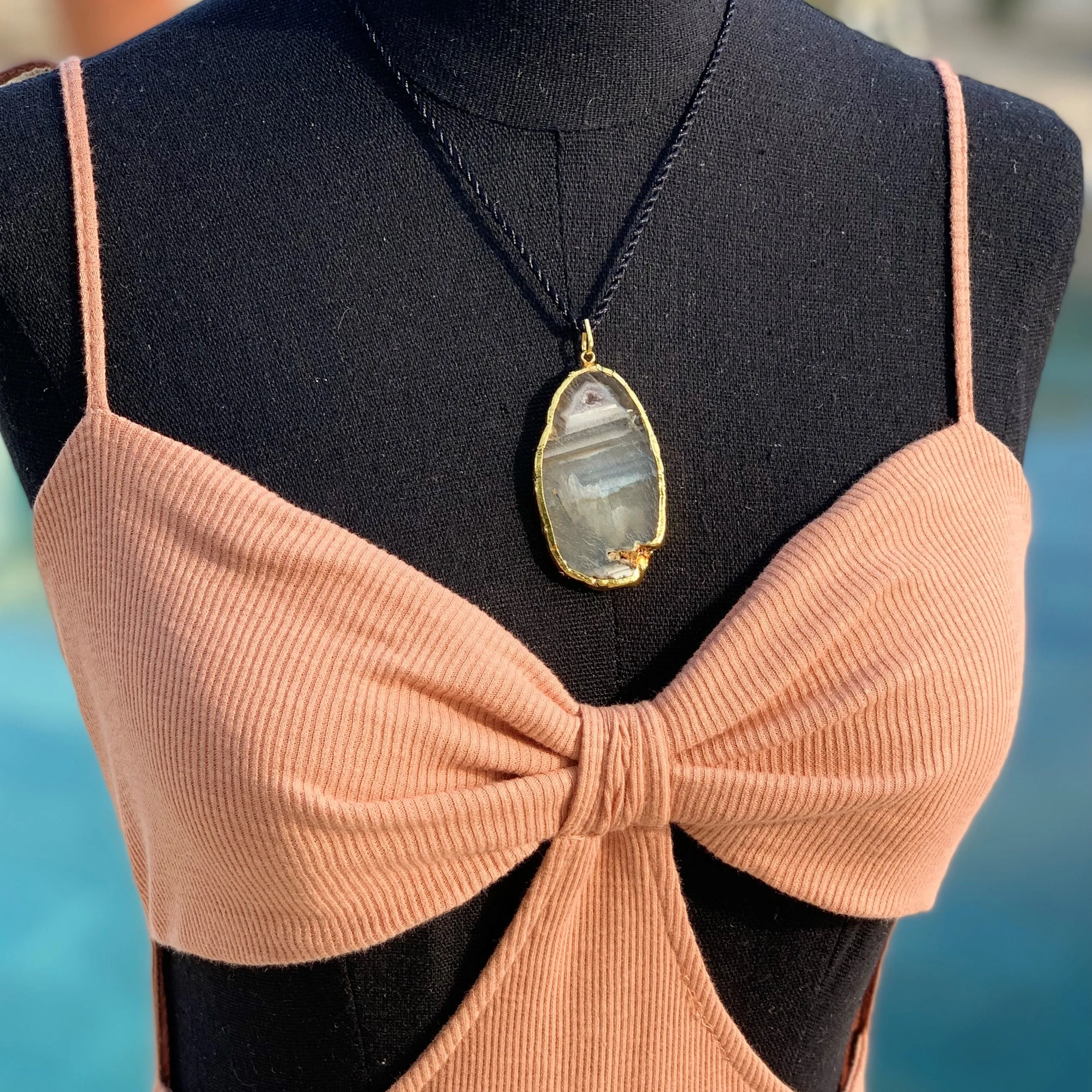 Agate slice pendant
