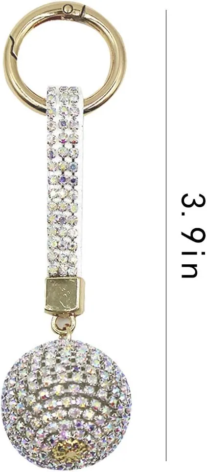 AIBEARTY Fashion Shiny Rhinestone Crystal Ball Keychain Car Bag Purse Charm Pendant Key Ring for Women Girls Gift