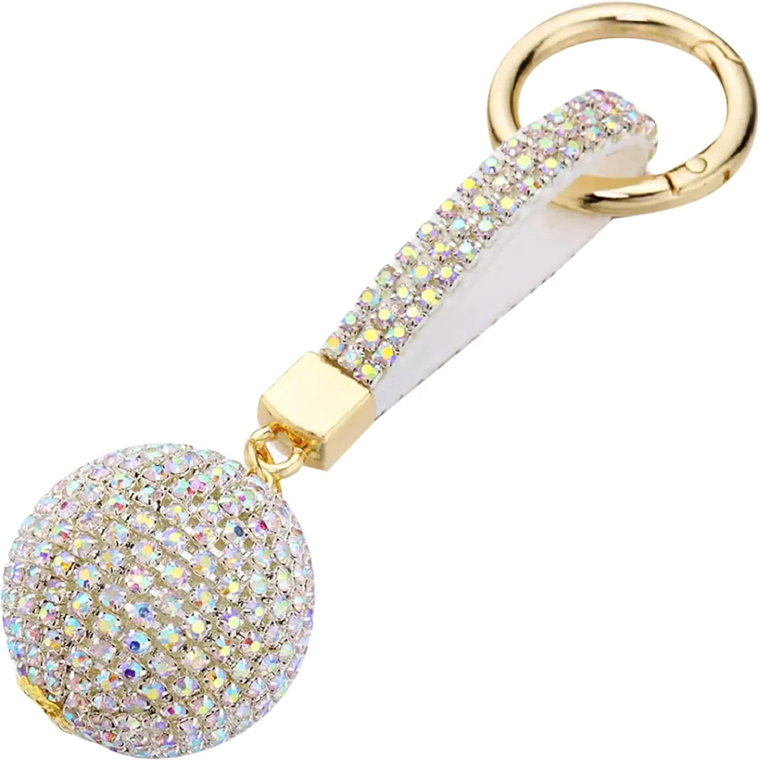 AIBEARTY Fashion Shiny Rhinestone Crystal Ball Keychain Car Bag Purse Charm Pendant Key Ring for Women Girls Gift